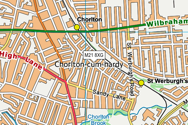 M21 8XG map - OS VectorMap District (Ordnance Survey)