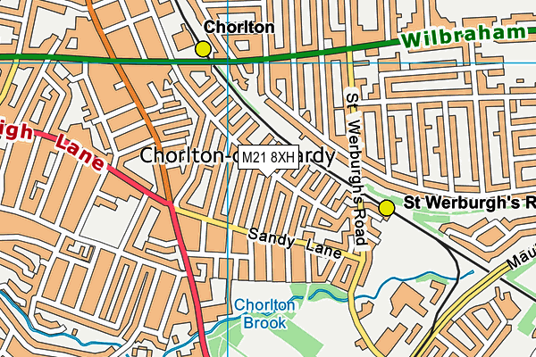 M21 8XH map - OS VectorMap District (Ordnance Survey)