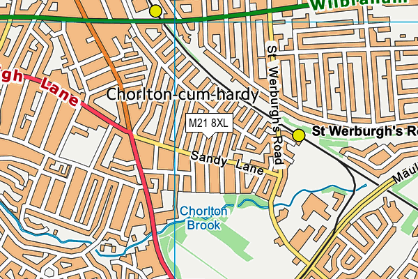 M21 8XL map - OS VectorMap District (Ordnance Survey)