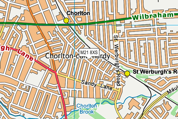 M21 8XS map - OS VectorMap District (Ordnance Survey)