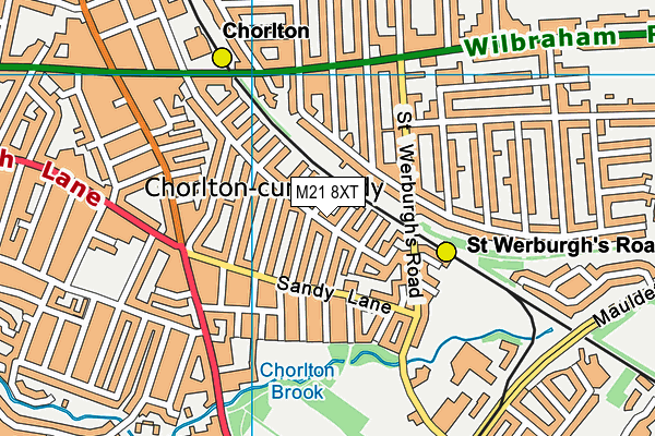 M21 8XT map - OS VectorMap District (Ordnance Survey)