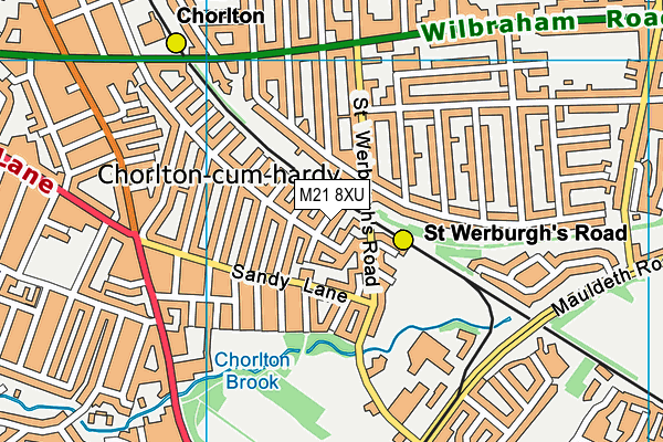 M21 8XU map - OS VectorMap District (Ordnance Survey)