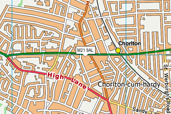 M21 9AL map - OS VectorMap District (Ordnance Survey)