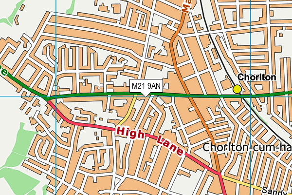 M21 9AN map - OS VectorMap District (Ordnance Survey)