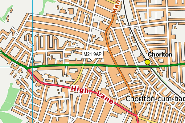 M21 9AP map - OS VectorMap District (Ordnance Survey)