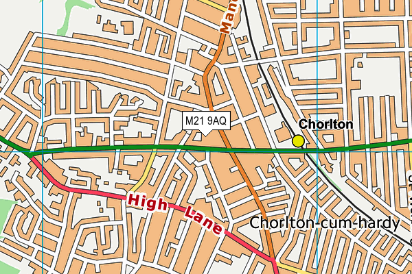 M21 9AQ map - OS VectorMap District (Ordnance Survey)