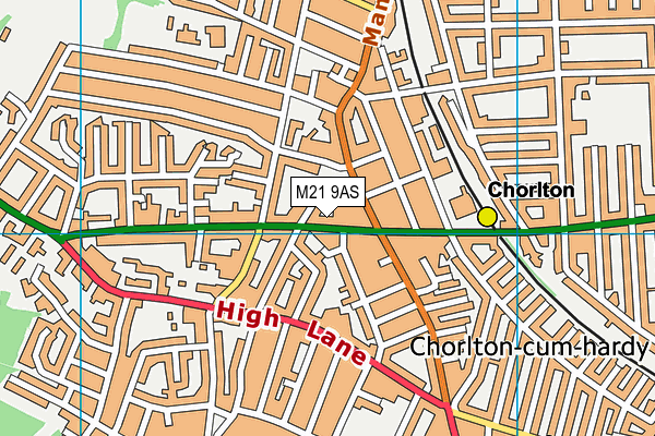 M21 9AS map - OS VectorMap District (Ordnance Survey)