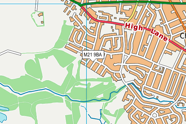 M21 9BA map - OS VectorMap District (Ordnance Survey)