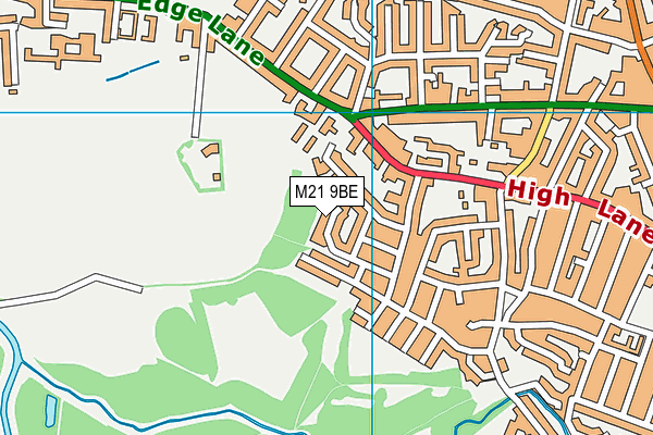 M21 9BE map - OS VectorMap District (Ordnance Survey)