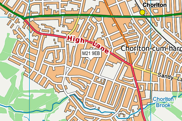 M21 9EB map - OS VectorMap District (Ordnance Survey)