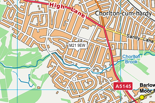M21 9EW map - OS VectorMap District (Ordnance Survey)