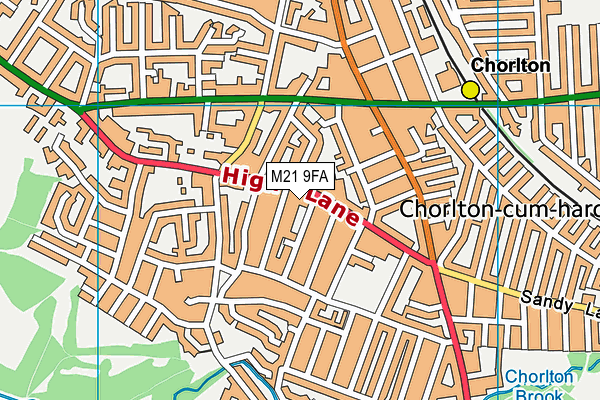 M21 9FA map - OS VectorMap District (Ordnance Survey)