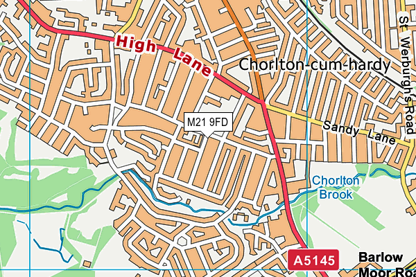 M21 9FD map - OS VectorMap District (Ordnance Survey)