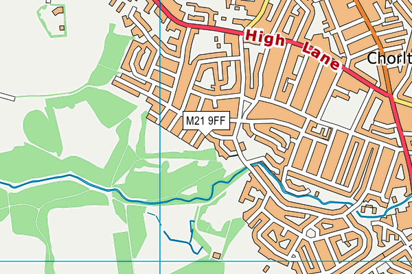 M21 9FF map - OS VectorMap District (Ordnance Survey)