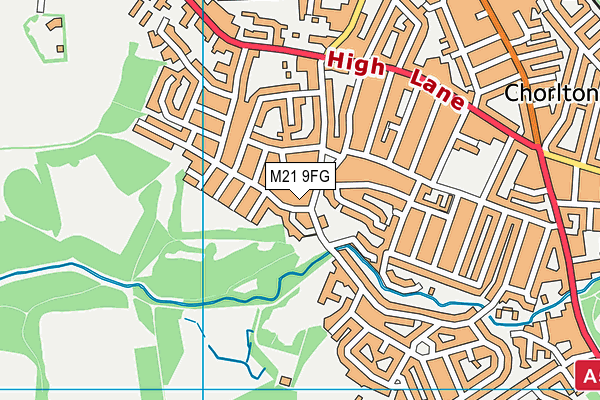 M21 9FG map - OS VectorMap District (Ordnance Survey)