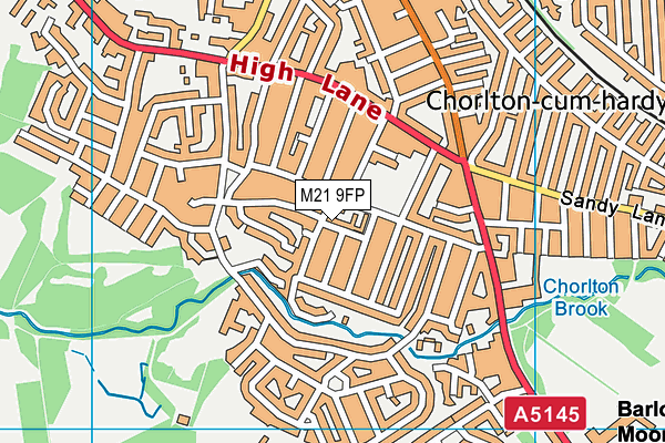 M21 9FP map - OS VectorMap District (Ordnance Survey)