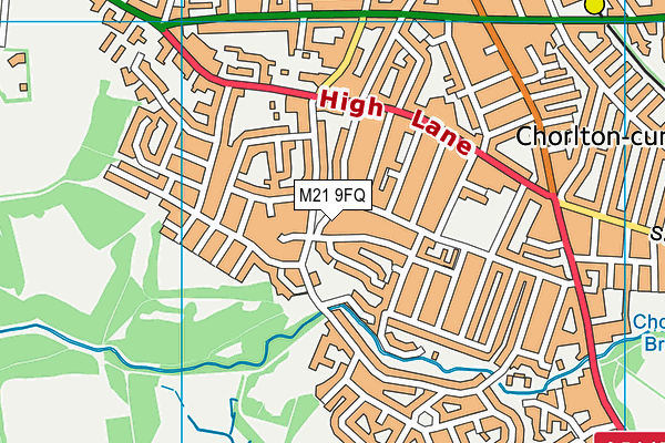 M21 9FQ map - OS VectorMap District (Ordnance Survey)