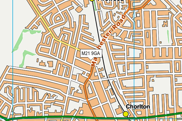 M21 9GA map - OS VectorMap District (Ordnance Survey)