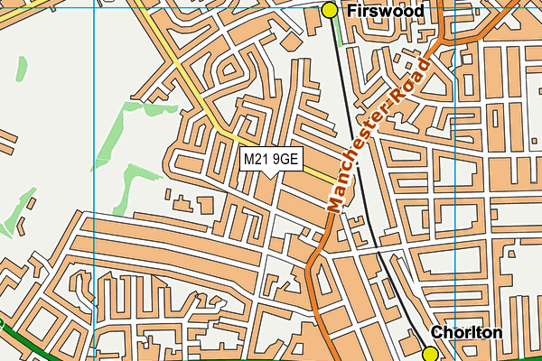 M21 9GE map - OS VectorMap District (Ordnance Survey)