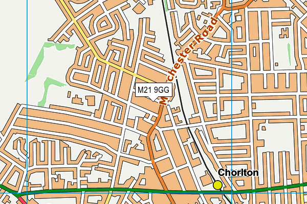 M21 9GG map - OS VectorMap District (Ordnance Survey)