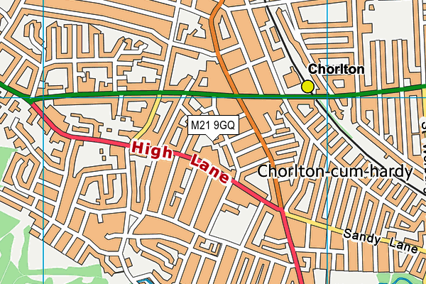 M21 9GQ map - OS VectorMap District (Ordnance Survey)