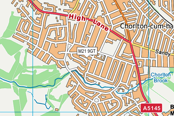 M21 9GT map - OS VectorMap District (Ordnance Survey)