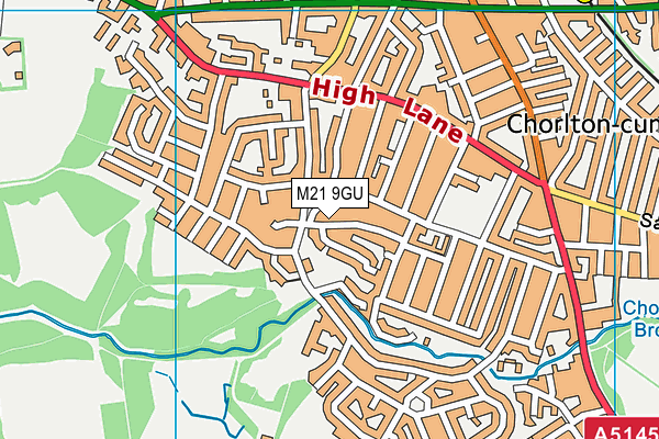 M21 9GU map - OS VectorMap District (Ordnance Survey)