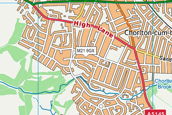 M21 9GX map - OS VectorMap District (Ordnance Survey)