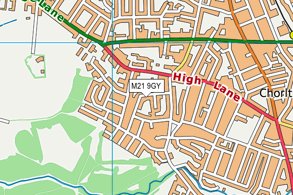 M21 9GY map - OS VectorMap District (Ordnance Survey)