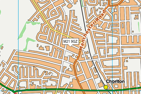 M21 9GZ map - OS VectorMap District (Ordnance Survey)