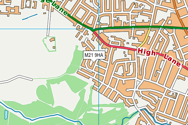 M21 9HA map - OS VectorMap District (Ordnance Survey)