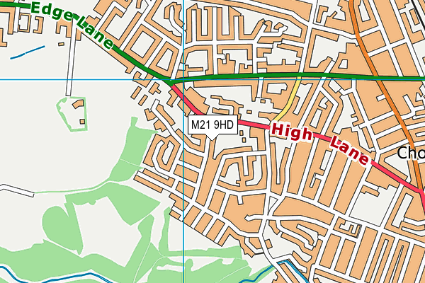 M21 9HD map - OS VectorMap District (Ordnance Survey)