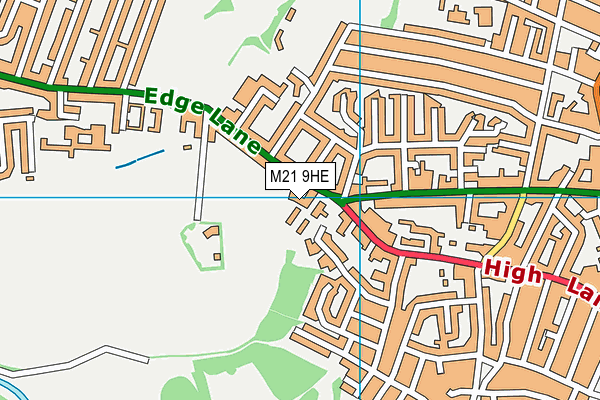 M21 9HE map - OS VectorMap District (Ordnance Survey)