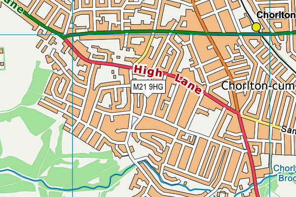 M21 9HG map - OS VectorMap District (Ordnance Survey)