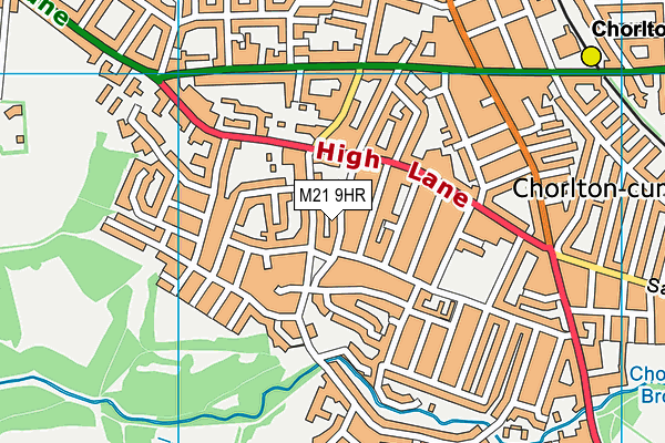 M21 9HR map - OS VectorMap District (Ordnance Survey)