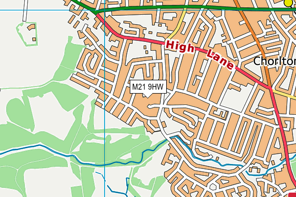 M21 9HW map - OS VectorMap District (Ordnance Survey)