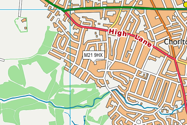 M21 9HX map - OS VectorMap District (Ordnance Survey)