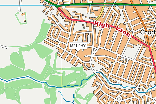 M21 9HY map - OS VectorMap District (Ordnance Survey)