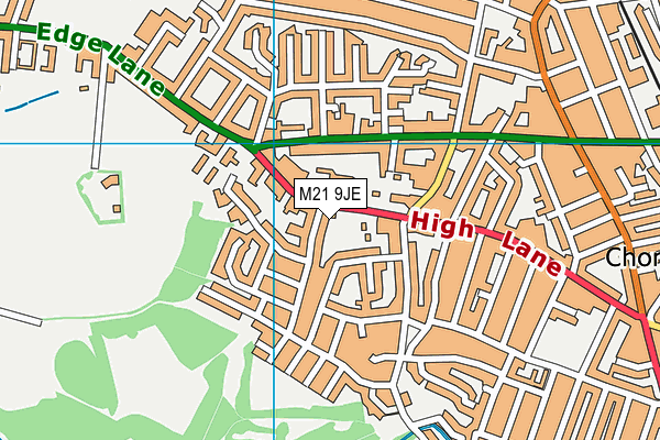 M21 9JE map - OS VectorMap District (Ordnance Survey)