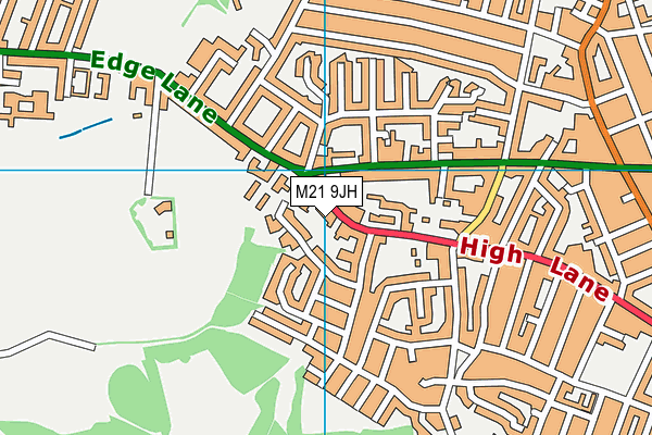 M21 9JH map - OS VectorMap District (Ordnance Survey)