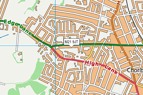 M21 9JT map - OS VectorMap District (Ordnance Survey)