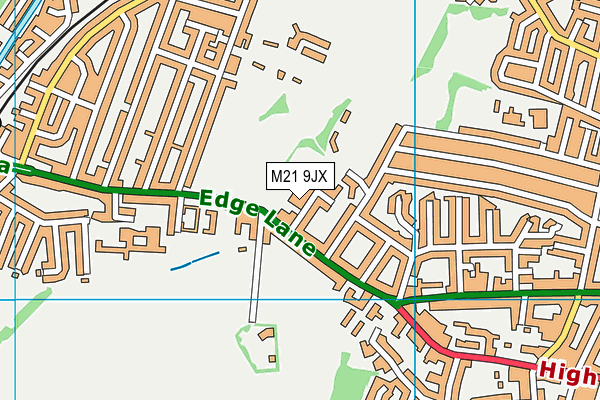 M21 9JX map - OS VectorMap District (Ordnance Survey)