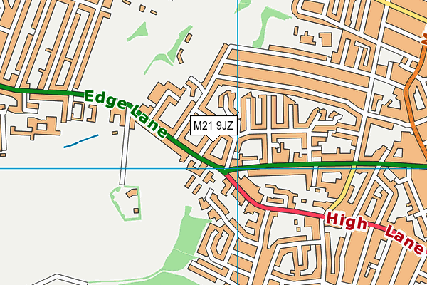 M21 9JZ map - OS VectorMap District (Ordnance Survey)