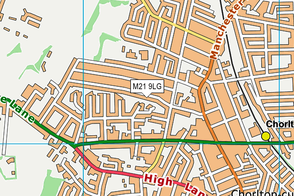 M21 9LG map - OS VectorMap District (Ordnance Survey)