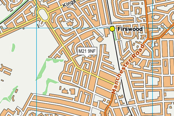 M21 9NF map - OS VectorMap District (Ordnance Survey)