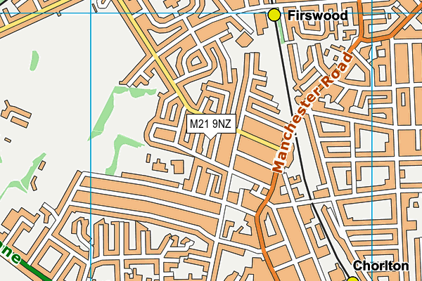 M21 9NZ map - OS VectorMap District (Ordnance Survey)