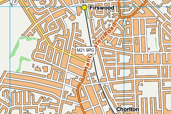 M21 9PG map - OS VectorMap District (Ordnance Survey)