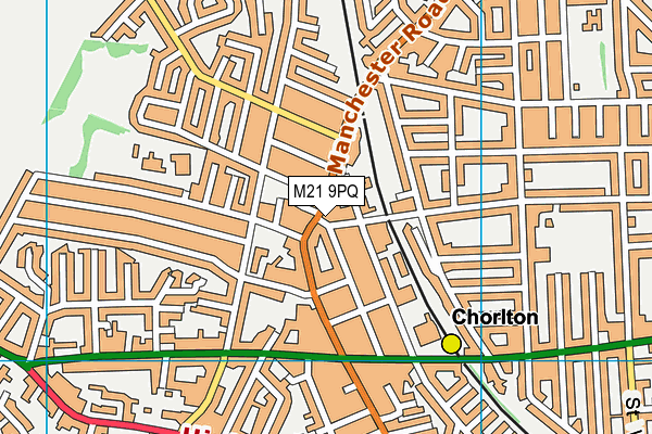 Chorlton Leisure Centre (Closed) map (M21 9PQ) - OS VectorMap District (Ordnance Survey)
