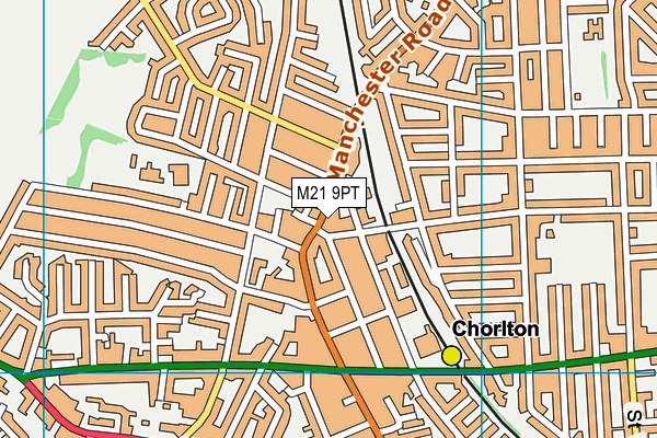 M21 9PT map - OS VectorMap District (Ordnance Survey)