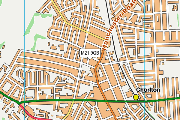 M21 9QB map - OS VectorMap District (Ordnance Survey)